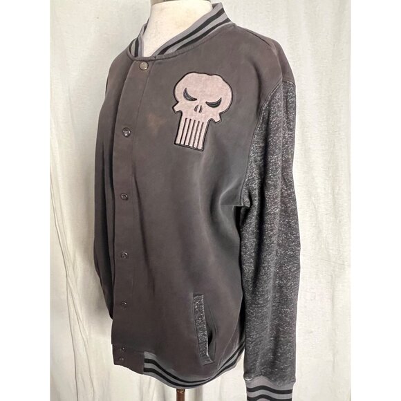 Marvel the Punisher Varsity Style Snap Front XL Embroidered Logo - Picture 2 of 9